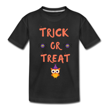 Load image into Gallery viewer, Trick or Treat Kids Halloween Organic T-Shirt - black
