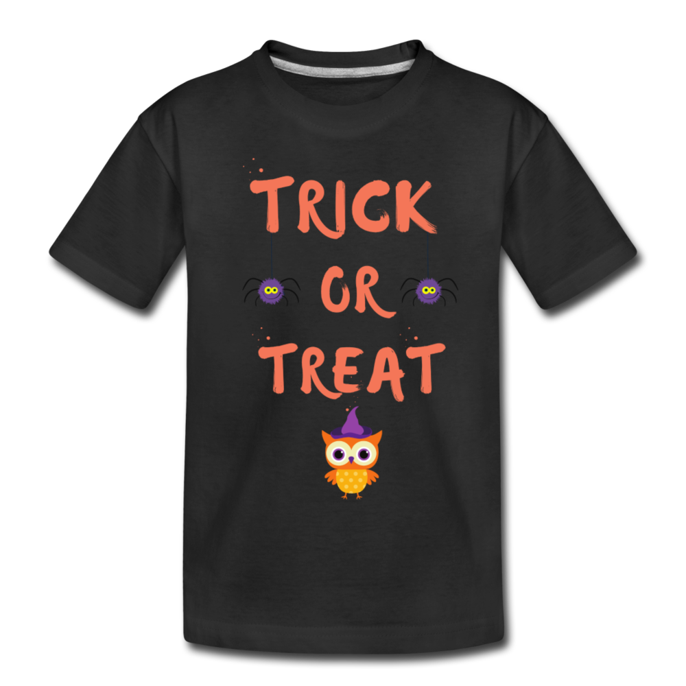 Trick or Treat Kids Halloween Organic T-Shirt - black