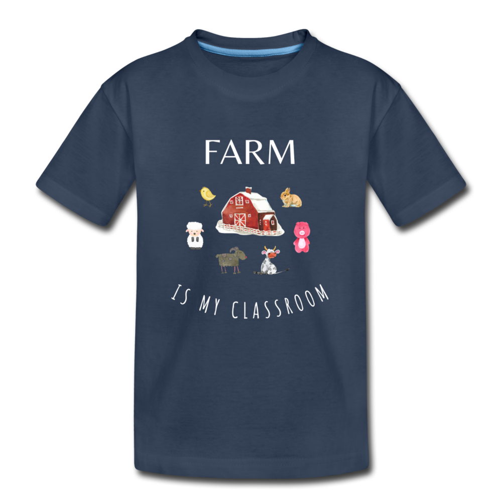 Farm Classroom Kid’s Organic T-Shirt - navy