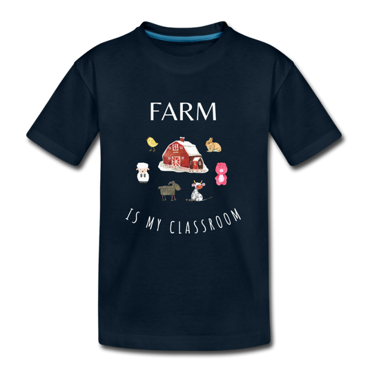 Farm Classroom Kid’s Organic T-Shirt - deep navy