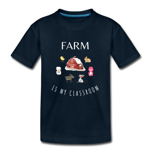 Farm Classroom Kid’s Organic T-Shirt - deep navy
