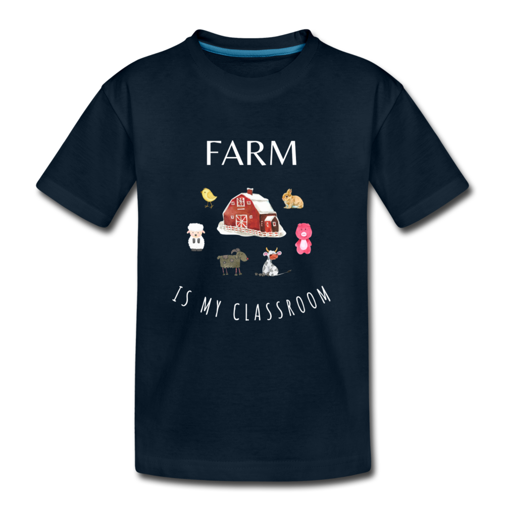 Farm Classroom Kid’s Organic T-Shirt - deep navy