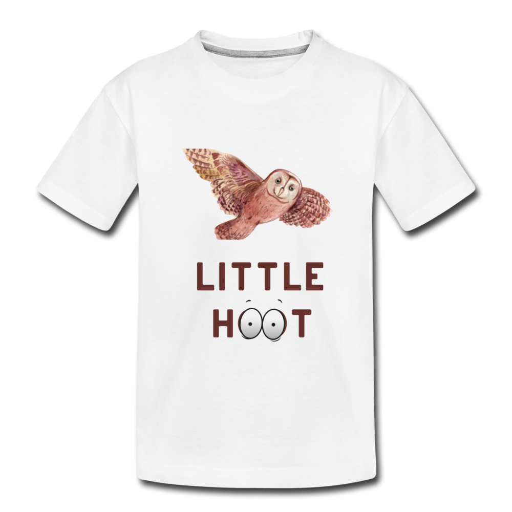 "Little Hoot" Organic Toddler T-Shirt - white