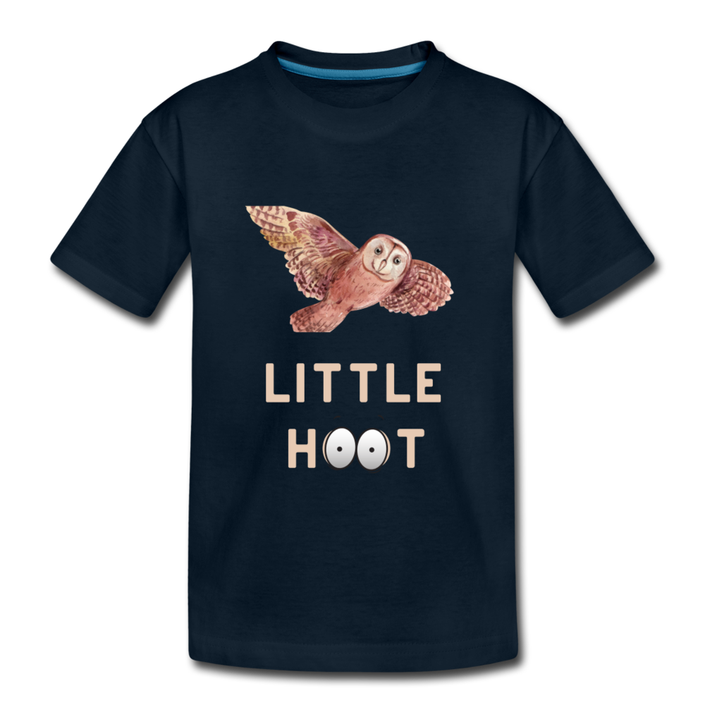 "Little Hoot" Organic Toddler T-Shirt - deep navy
