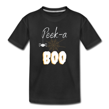 Load image into Gallery viewer, Peek-a-BOO Halloween Organic Toddler T-shirt - black
