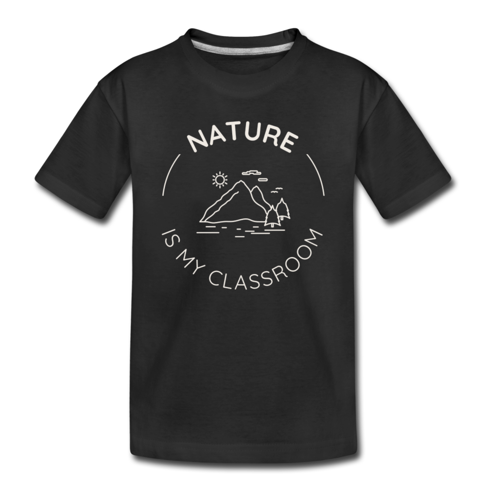 Nature Organic Kids' T-Shirt | Black and Navy - black