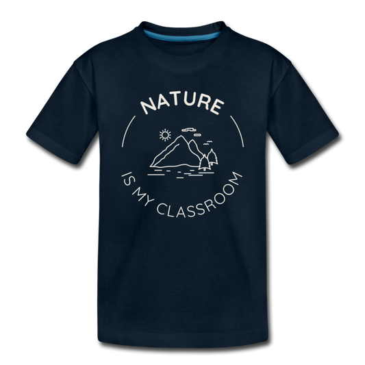 Nature Organic Kids' T-Shirt | Black and Navy - deep navy