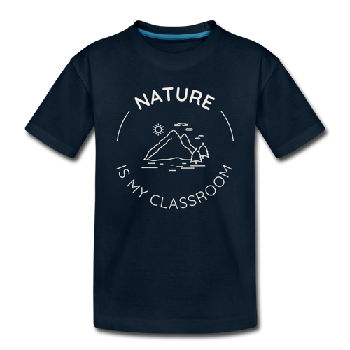 Nature Organic Kids' T-Shirt | Black and Navy - deep navy