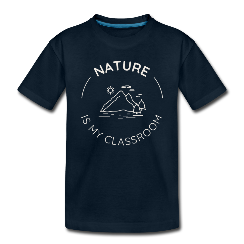 Nature Organic Kids' T-Shirt | Black and Navy - deep navy