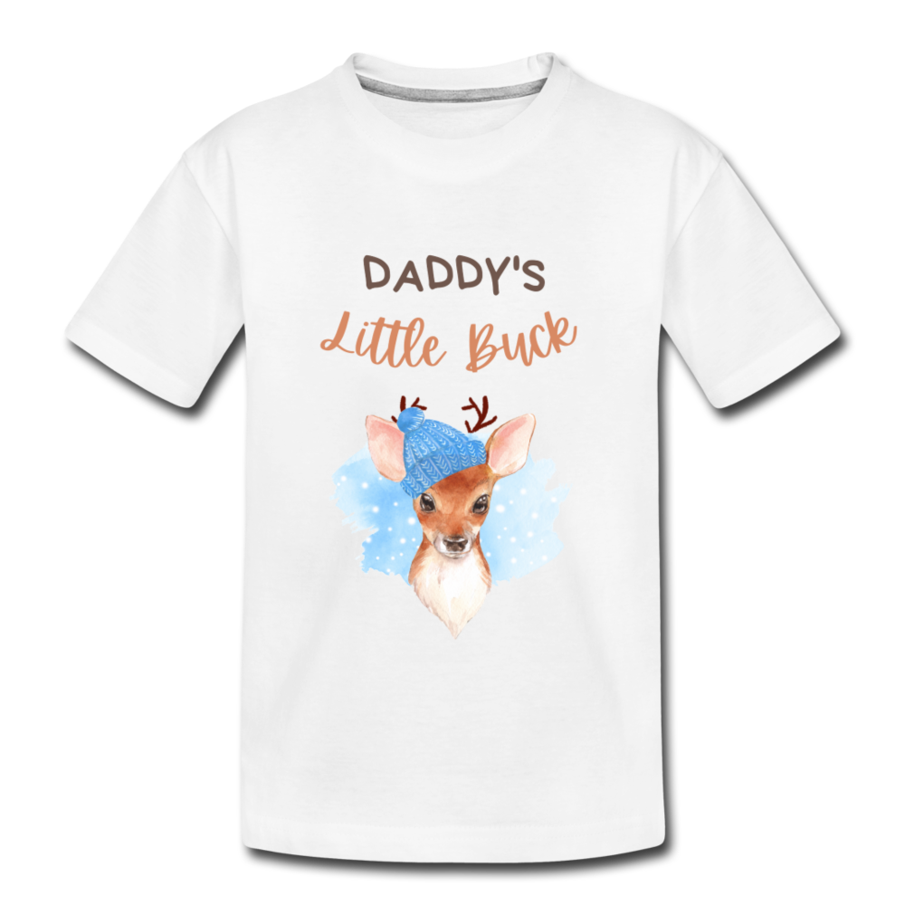 Daddy's Little Buck Kid’s Organic T-Shirt - white