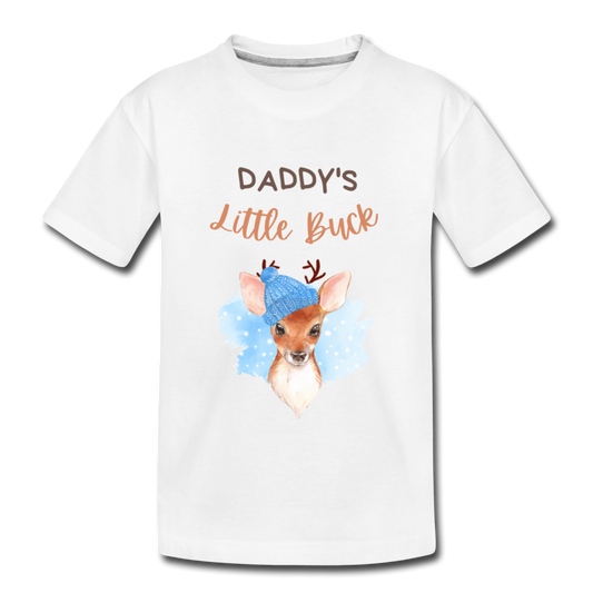 Daddy's Little Buck Kid’s Organic T-Shirt - white