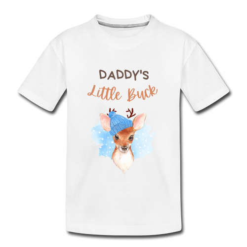 Daddy's Little Buck Kid’s Organic T-Shirt - white