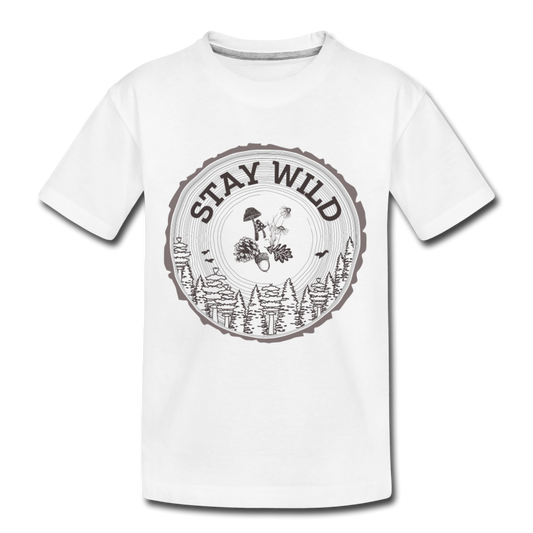 Stay Wild Organic Kids' T-Shirt | White - white