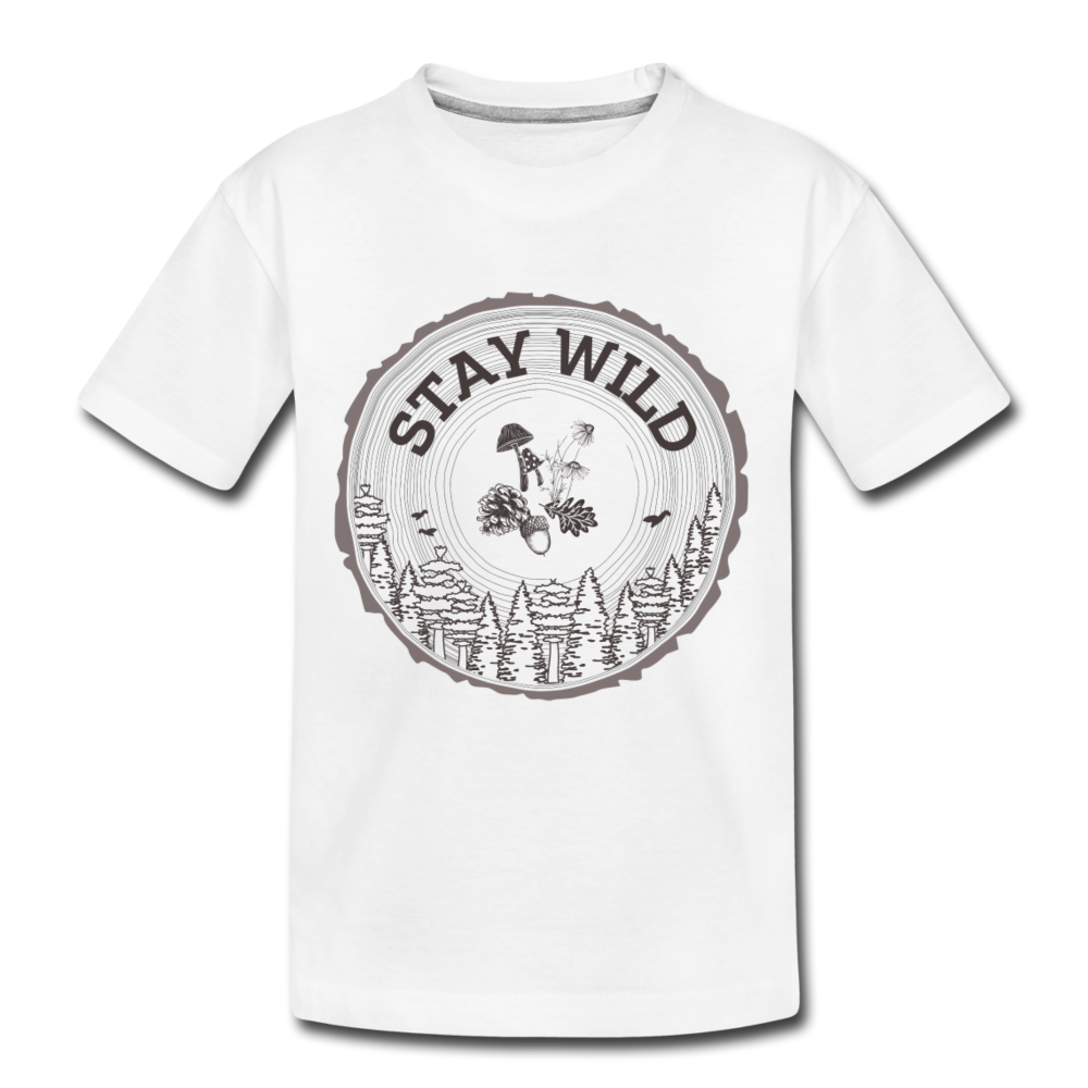 Stay Wild Organic Kids' T-Shirt | White - white