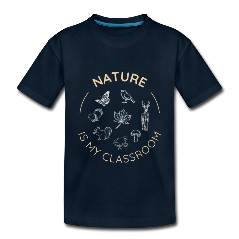 Nature Organic Kids' T-Shirt | Black and Navy - deep navy