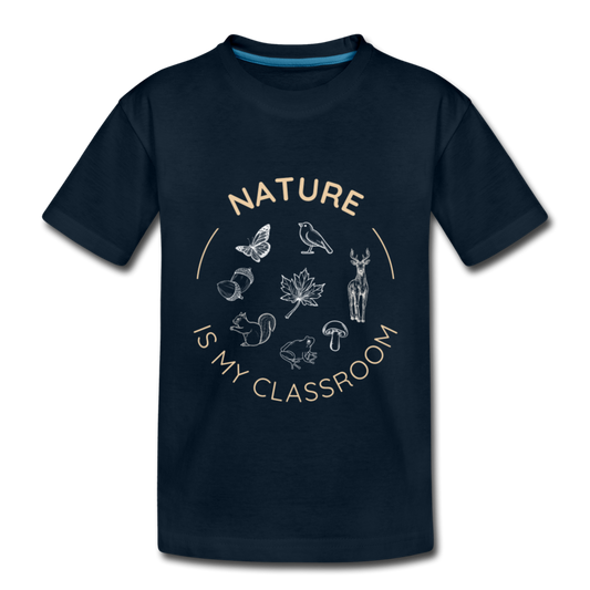 Nature Organic Kids' T-Shirt | Black and Navy - deep navy