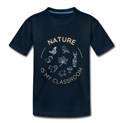 Nature Organic Kids' T-Shirt | Black and Navy - deep navy