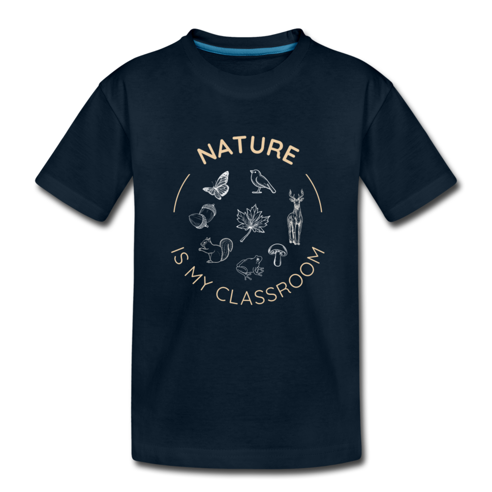 Nature Organic Toddler T-Shirt | Navy and Black - deep navy