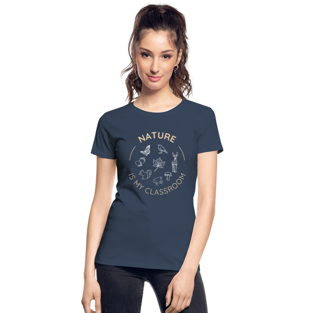 Women's Nature Classroom Organic T-Shirt | Navy and Black - navy