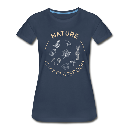 Women's Nature Classroom Organic T-Shirt | Navy and Black - navy