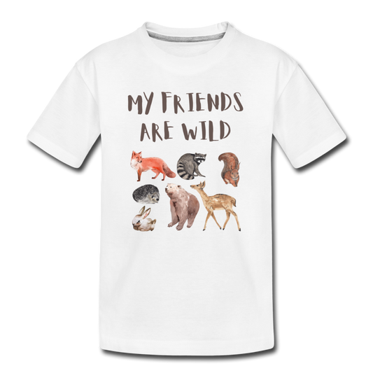 My Friends Are Wild Organic Toddler T-shirt | White - white