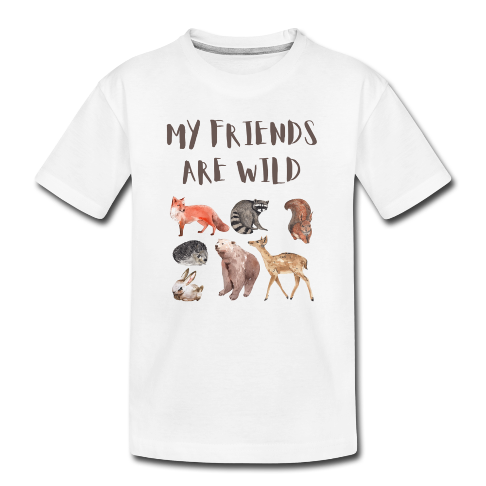 My Friends Are Wild Organic Toddler T-shirt | White - white