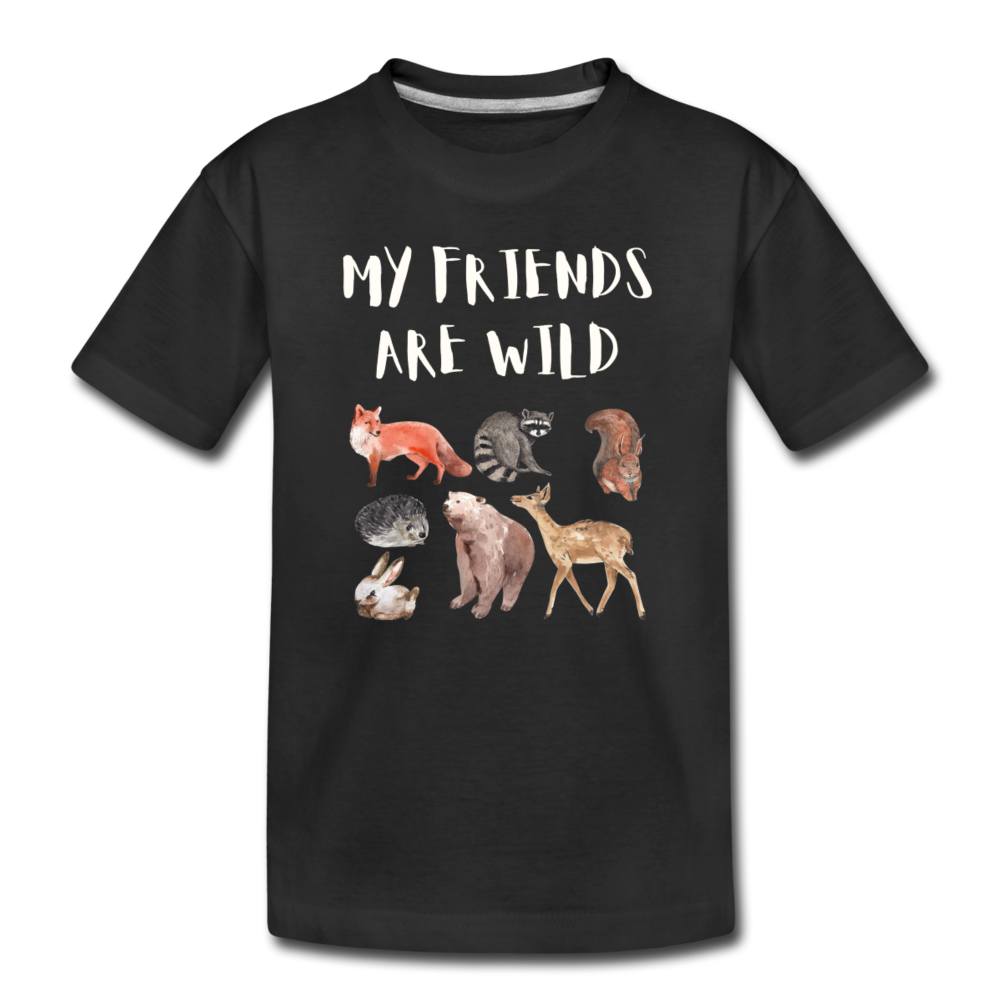 My Friends Are Wild Organic Toddler T-shirt | Navy and Black - black