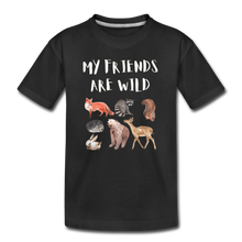 Load image into Gallery viewer, My Friends Are Wild Organic Toddler T-shirt | Navy and Black - black

