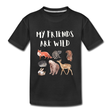 Load image into Gallery viewer, My Friends Are Wild Organic Kids&#39; T-shirt | Navy and Black - black
