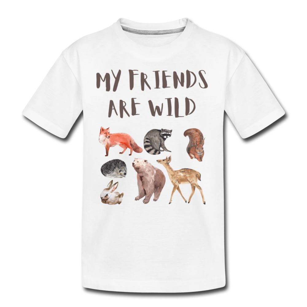 My Friends Are Wild Organic Kids' T-shirt | White - white