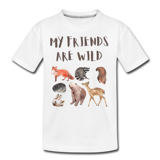 My Friends Are Wild Organic Kids' T-shirt | White - white
