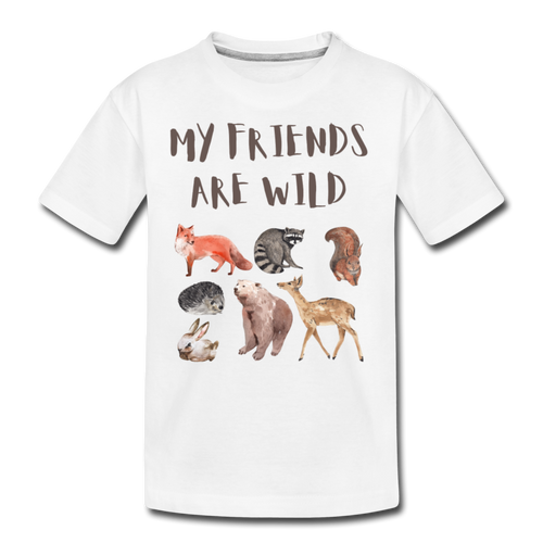 My Friends Are Wild Organic Kids' T-shirt | White - white