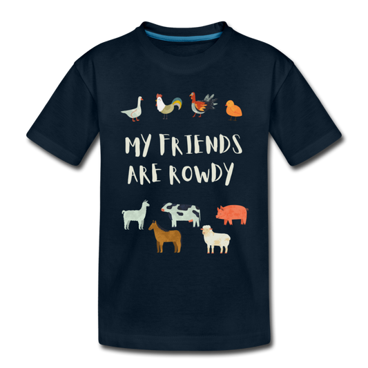 My Friends Are Rowdy Organic Kids' T-Shirt | Navy and Black - deep navy