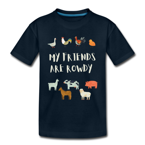 My Friends Are Rowdy Organic Kids' T-Shirt | Navy and Black - deep navy