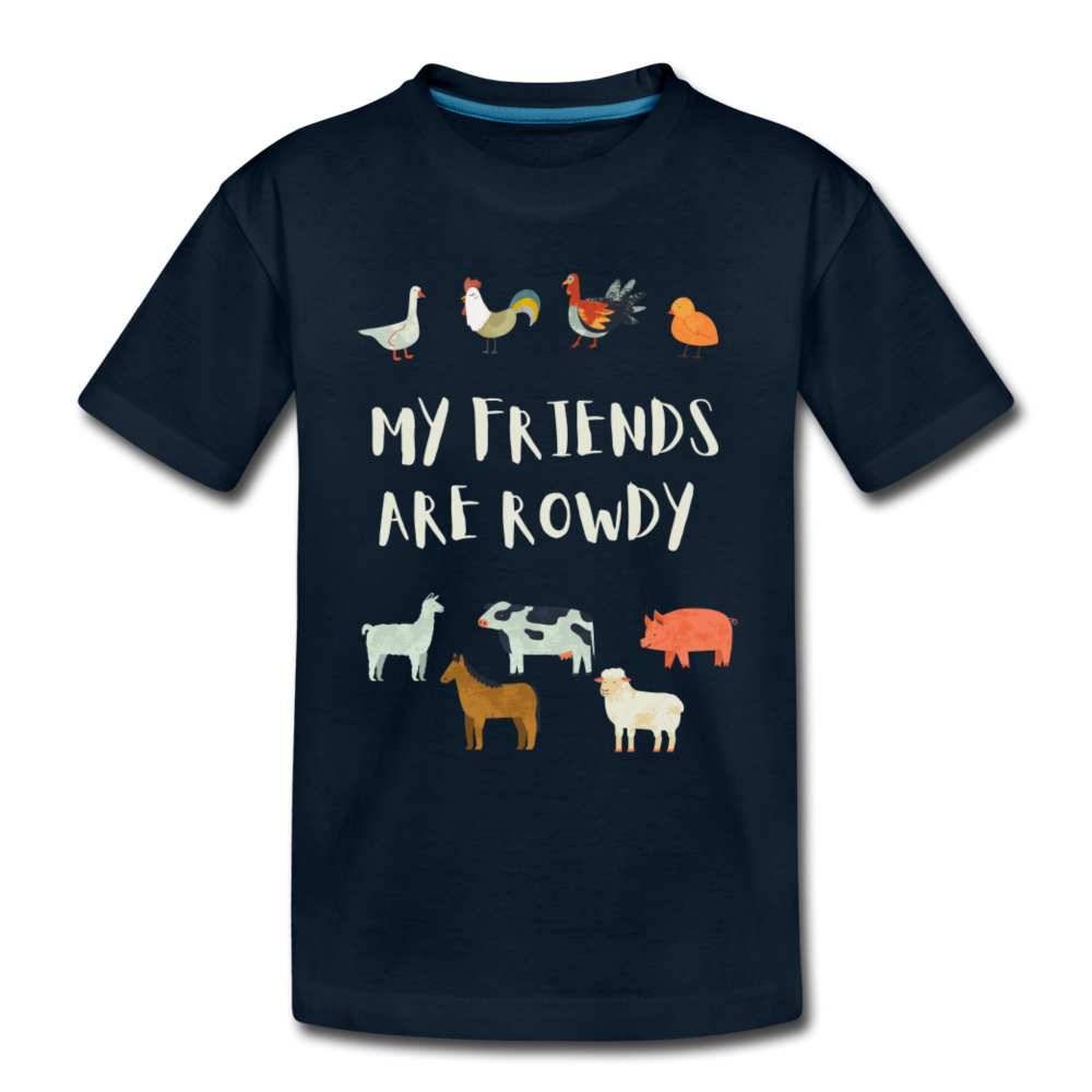 My Friends Are Rowdy Organic Kids' T-Shirt | Navy and Black - deep navy