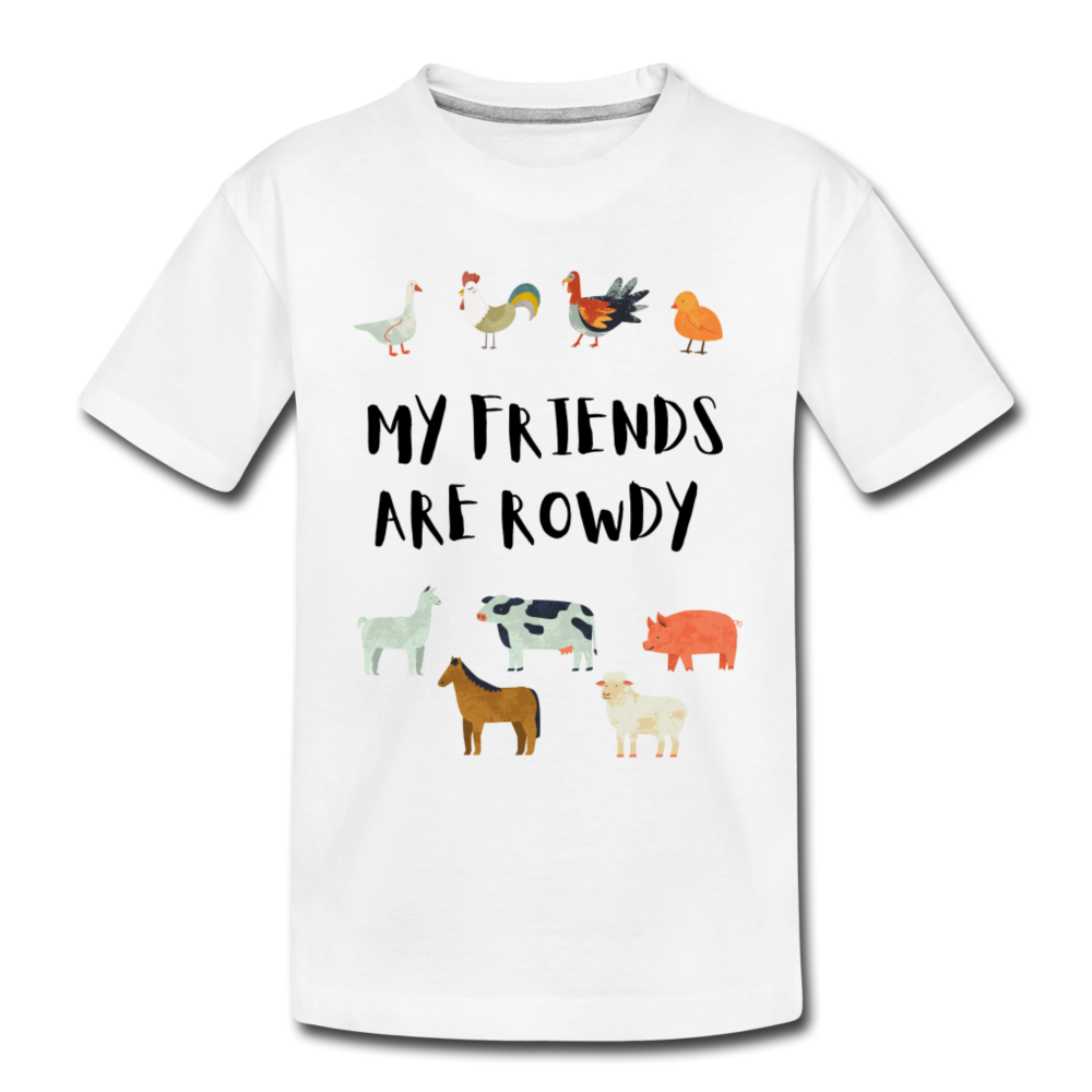 My Friends Are Rowdy Organic Kids' T-Shirt | White - white