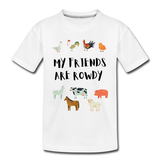 My Friends Are Rowdy Organic Kids' T-Shirt | White - white