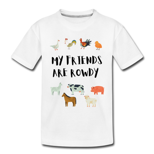 My Friends Are Rowdy Organic Kids' T-Shirt | White - white