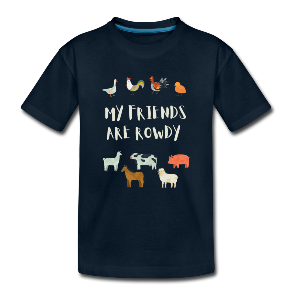 My Friends Are Rowdy Organic Toddler T-Shirt | Navy and Black - deep navy