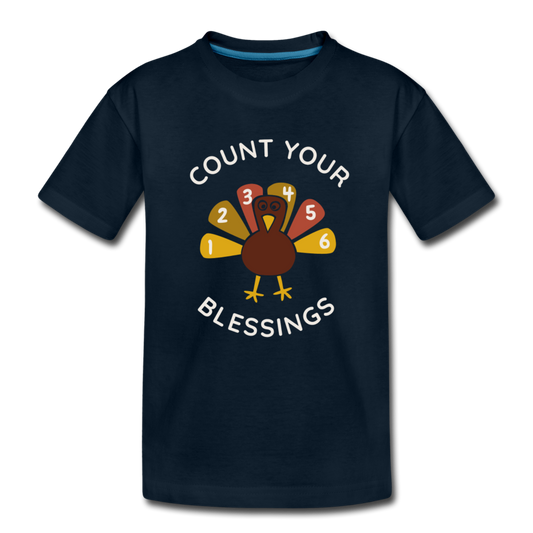 Count Your Blessings Organic Toddler T-Shirt - deep navy