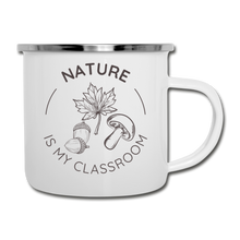 Load image into Gallery viewer, Nature is My Classroom Enamel Mug - white
