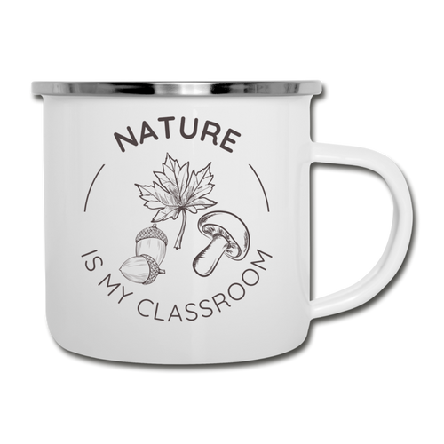 Nature is My Classroom Enamel Mug - white