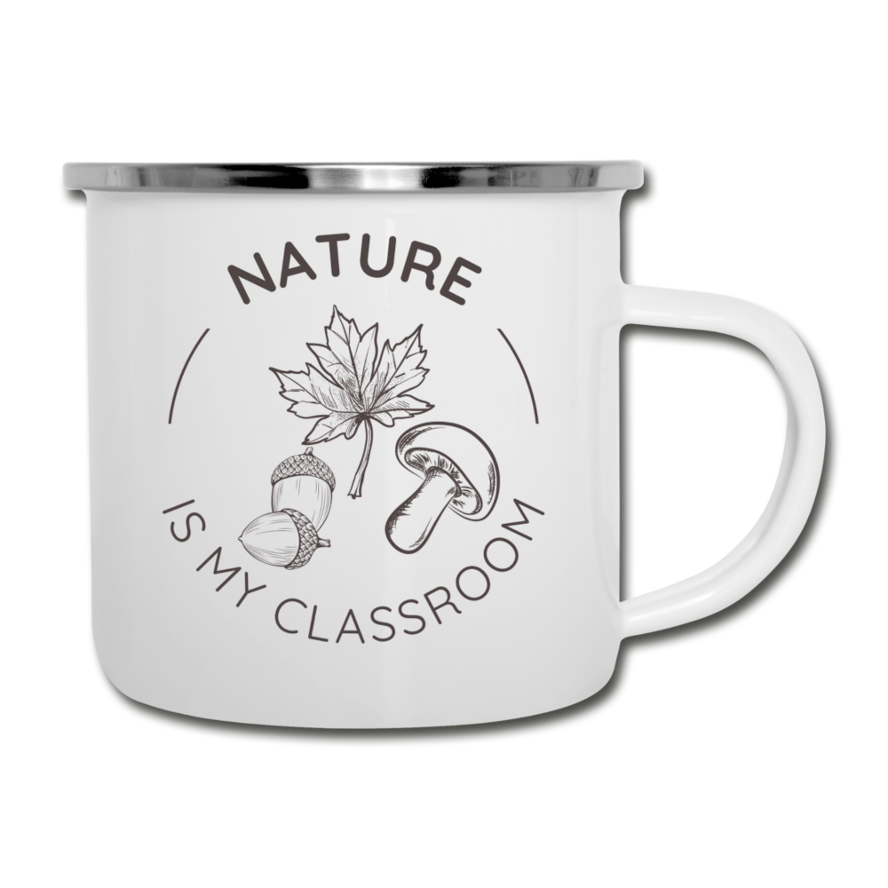 Nature is My Classroom Enamel Mug - white