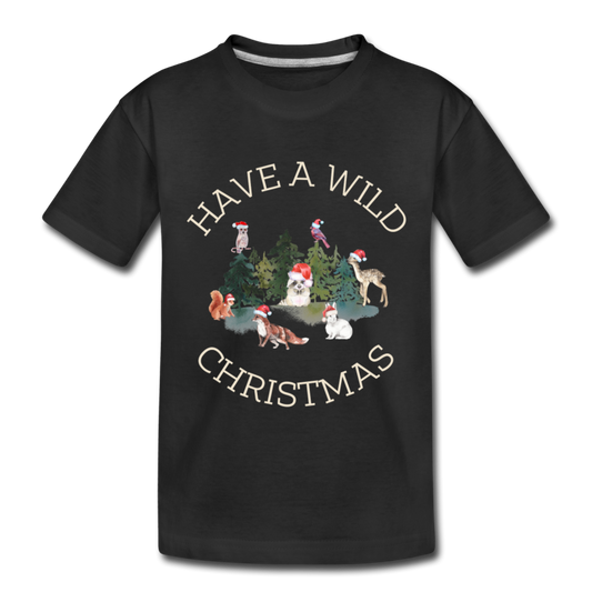 Have a Wild Christmas Organic Kids' T-shirt | Navy and Black - black