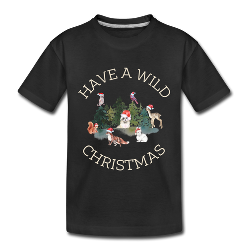 Have a Wild Christmas Organic Kids' T-shirt | Navy and Black - black