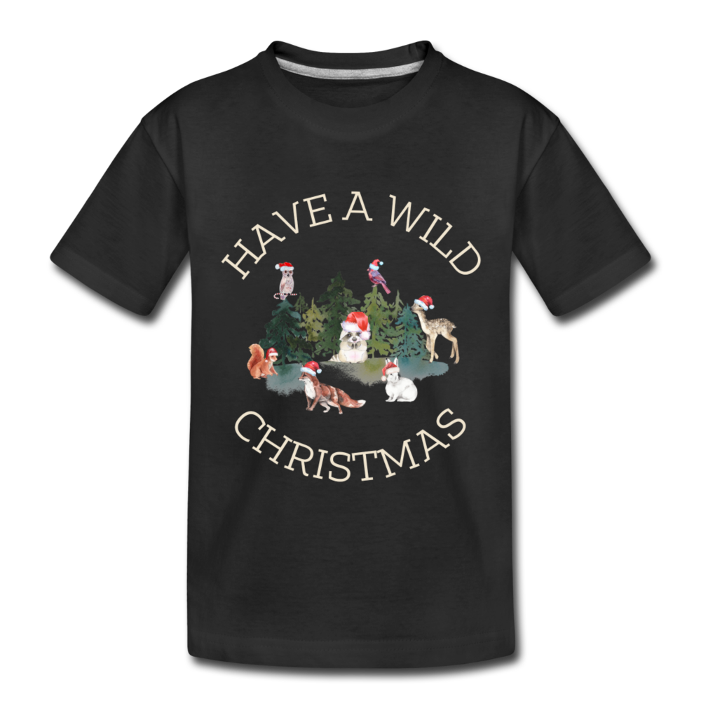 Have a Wild Christmas Organic Kids' T-shirt | Navy and Black - black