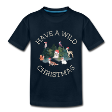 Load image into Gallery viewer, Have a Wild Christmas Organic Kids&#39; T-shirt | Navy and Black - deep navy
