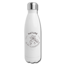 Load image into Gallery viewer, Nature is My Classroom Insulated Stainless Steel Water Bottle - white
