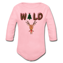 Load image into Gallery viewer, WILD Organic Long Sleeve Baby Christmas Onesie - light pink
