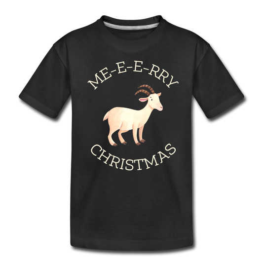 Me-e-e-rry Christmas Organic Kids' T-shirt - black